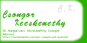 csongor kecskemethy business card
