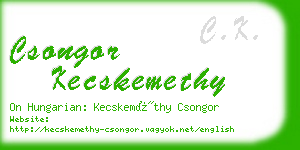 csongor kecskemethy business card